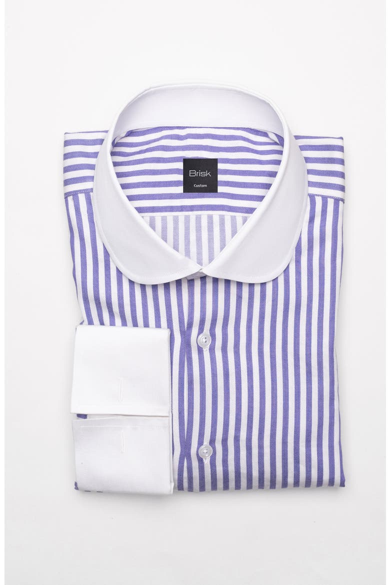 Bengal Twill Stripes Pima Cotton Shirt, Main, color, White Club Collar