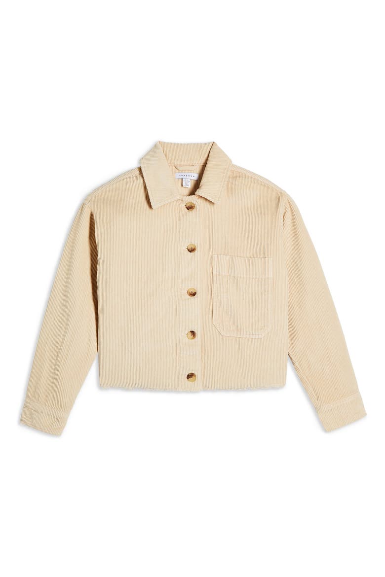 Raw Hem Corduroy Jacket, Alternate, color, CREAM