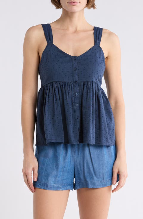 Clip Dot Button-Up Tank