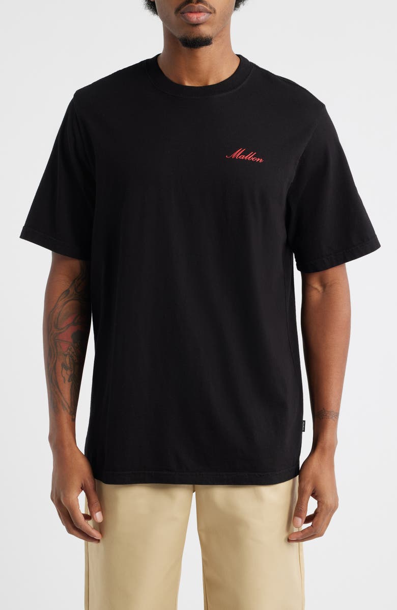 Malbon Golf Bermuda Members Cotton Graphic T-Shirt, Main, color, Black