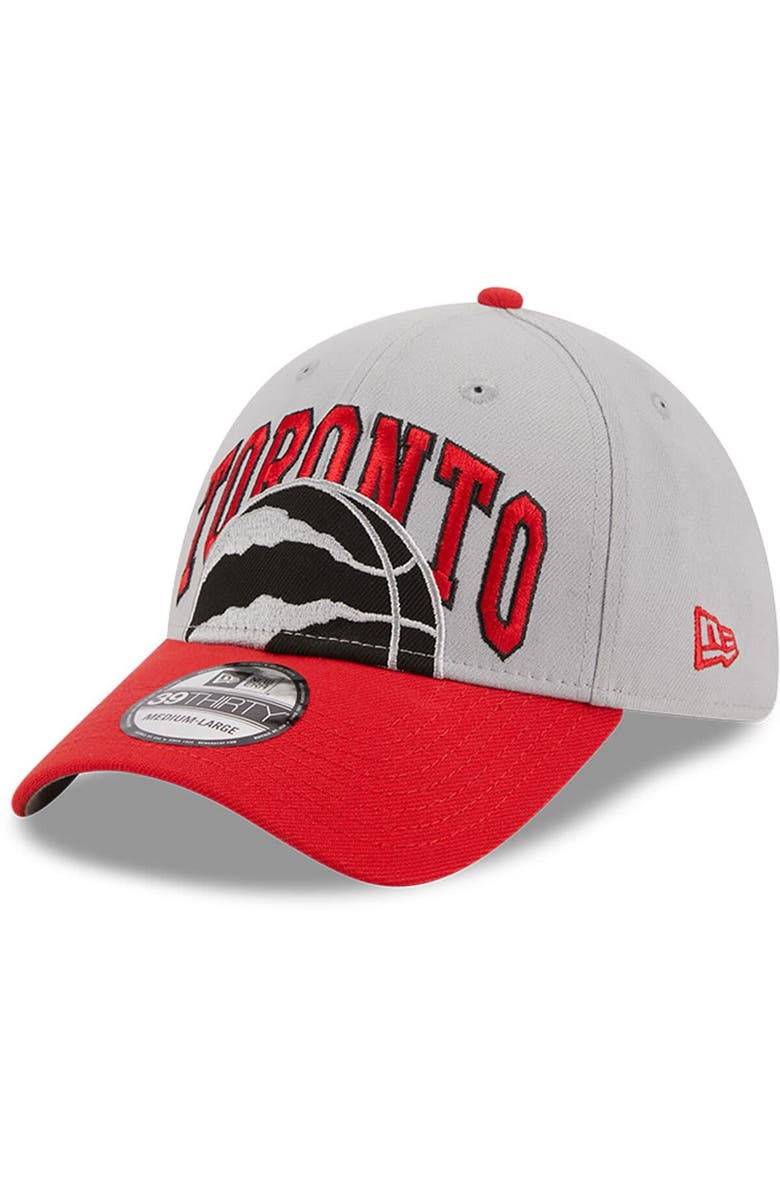 New Era Men's New Era Gray/Red Toronto Raptors Tip-Off Two-Tone 39THIRTY Flex Hat, Main, color, 