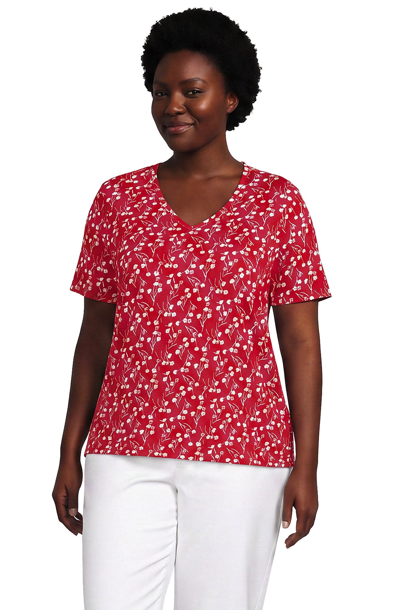 Compass Red Wispy Floral