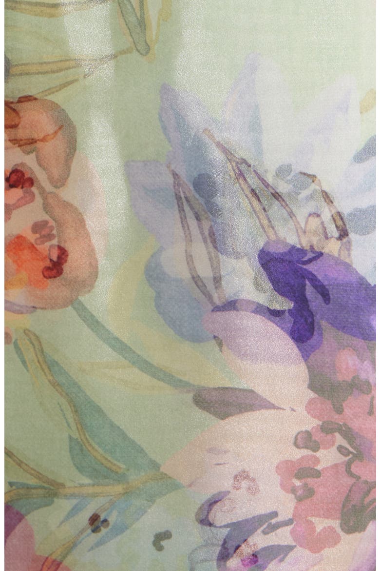 Floral Sleeveless Organza Dress, Alternate, color, AQUA COMBO