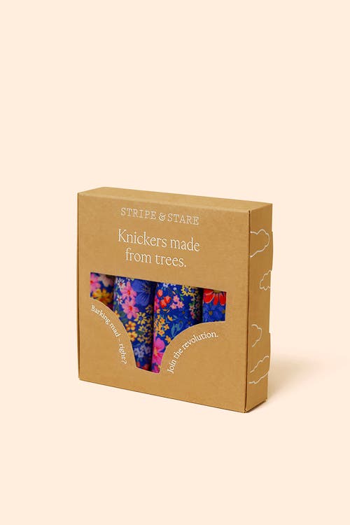 Stripe & Stare Original Knicker Four Pack In Full Bloom