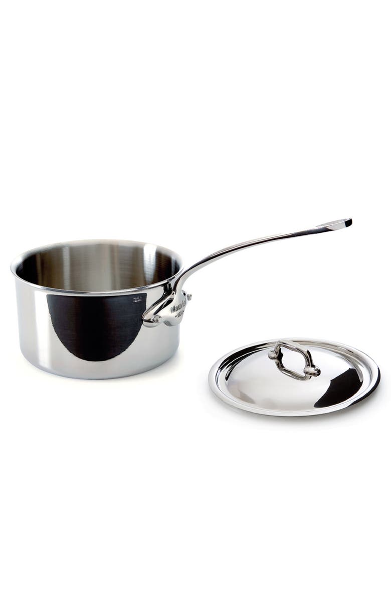 Mauviel M'Cook 2.6 qt Stainless Steel Saucepan & Lid, Main, color, Silver