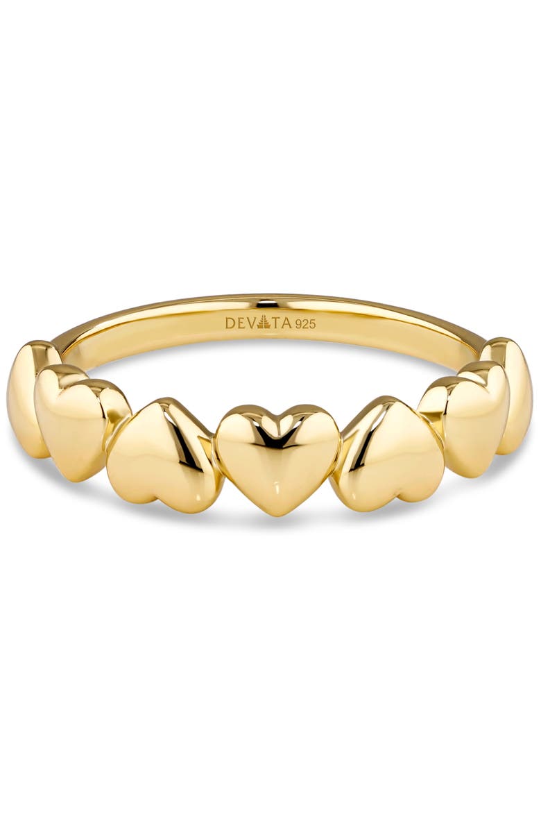 DEVATA Sweet Heart Ring in Gold Plated Sterling Silver, Main, color, Yellow Gold