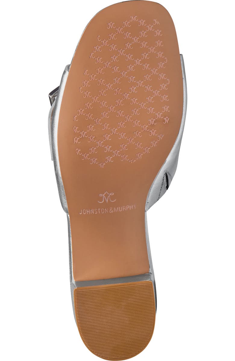 Johnston & Murphy Edith Buckle Slide Sandal, Alternate, color, Silver Metallic Sheepskin