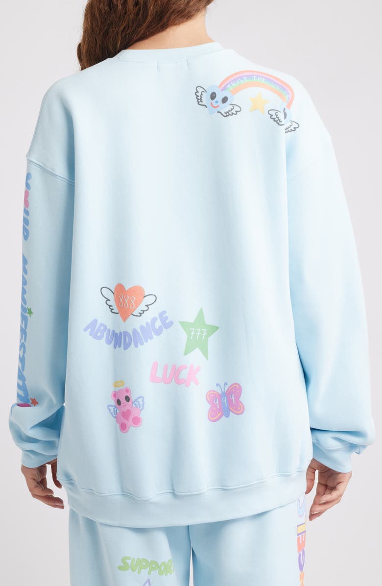 THE MAYFAIR GROUP Angels All Around Crewneck Sweatshirt, Alternate, color, Blue