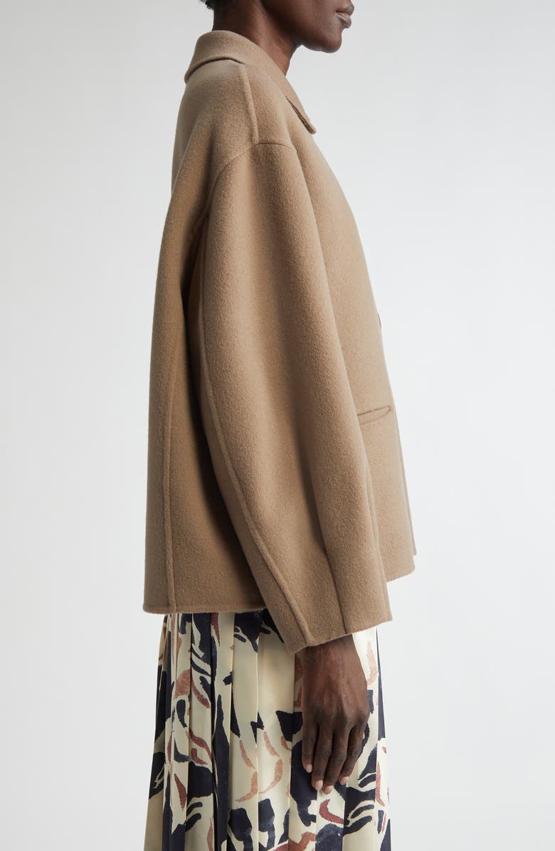 Altuzarra Cardiff Double Face Wool Blend Short Coat, Alternate, color, 000211 Chamois