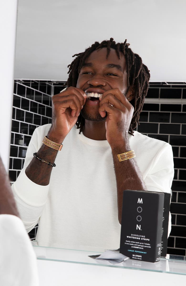 MOON Lunar Peppermint Dissolving Teeth Whitening Strips, Alternate, color, 