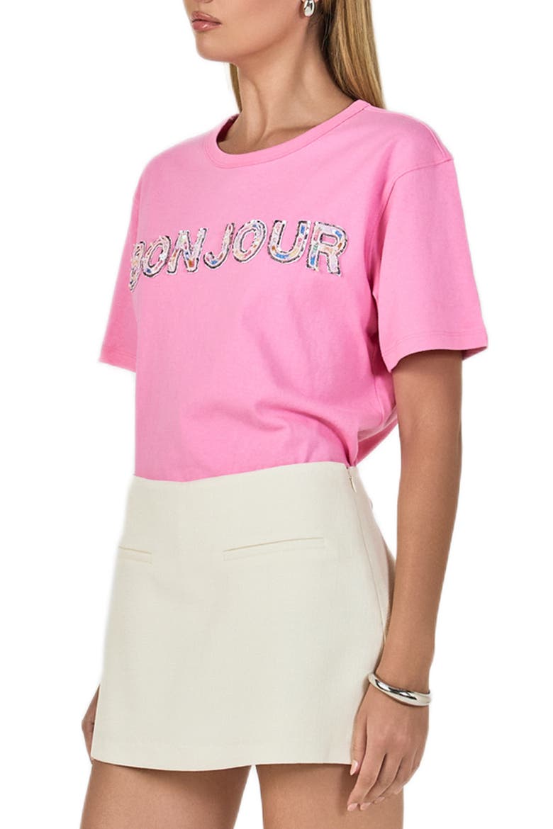 Bonjour Sequins Knit Top, Alternate, color, PINK
