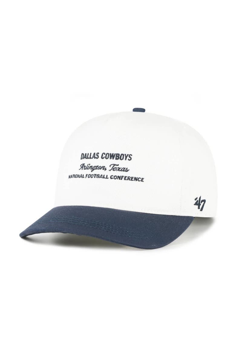 '47 Men's '47 White/Navy Dallas Cowboys Contemporary Two-Tone Hitch Adjustable Hat, Alternate, color, White