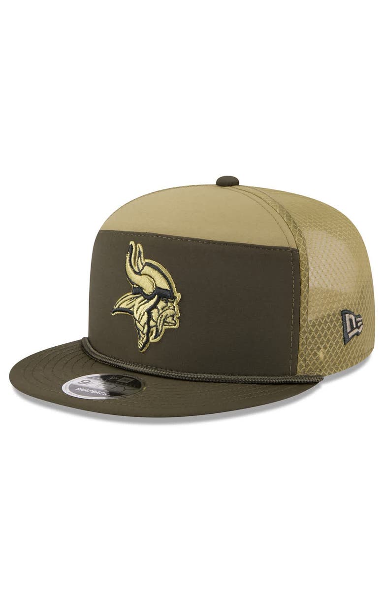 New Era Men's New Era  Dark Green Minnesota Vikings 2025 Salute to Service Split Panel 9FIFTY Snapback Hat, Alternate, color, 