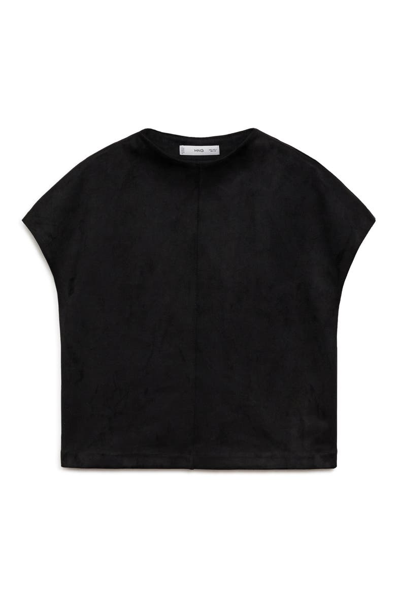 Faux Suede T-Shirt, Alternate, color, BLACK