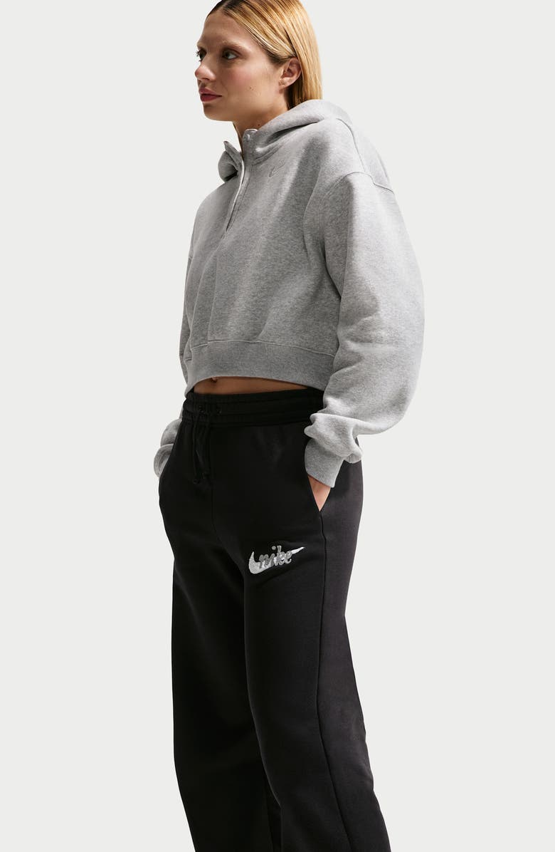 Nike Phoenix Fleece High Waist Wide Leg Pants, Alternate, color, Black/ Summit White