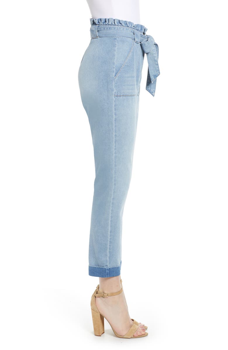 Tinsel Belted Paperbag Waist Jeans, Alternate, color,