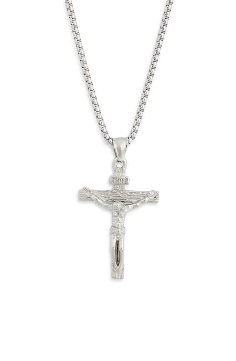 Men's Stainless Steel Crucifix Pendant Necklace