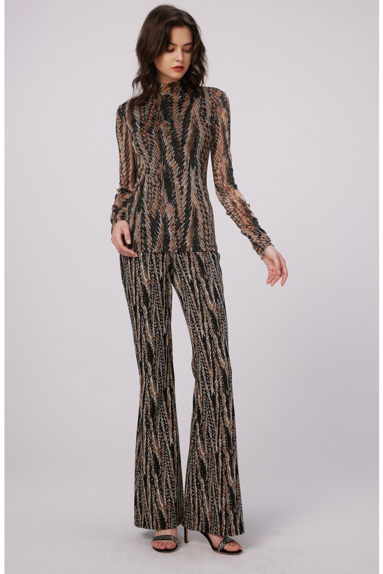 Burano Abstract Print Pants, Alternate, color, FEATHER BOA SM