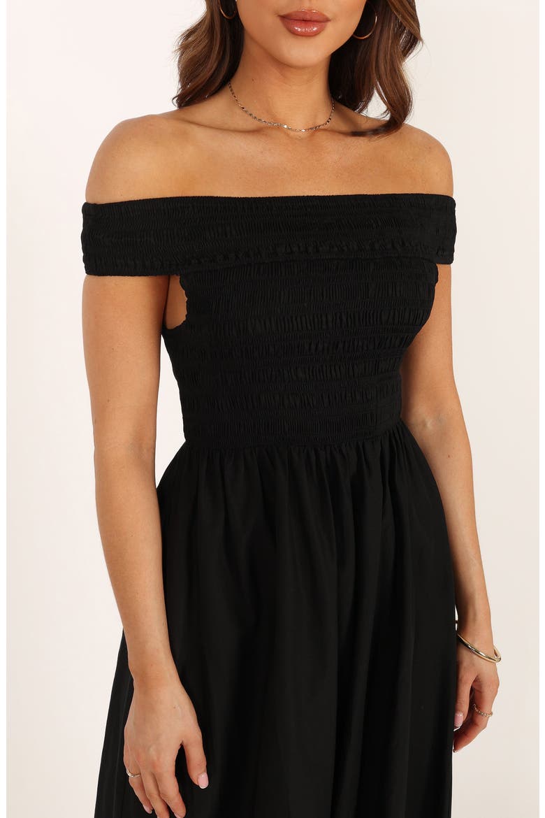 Tessa Off the Shoulder Maxi Dress, Alternate, color, BLACK