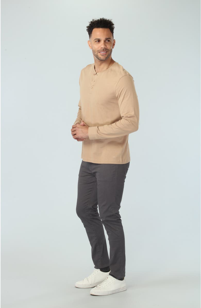 Vustra Gilded Beige Long Sleeve Henley, Alternate, color, 