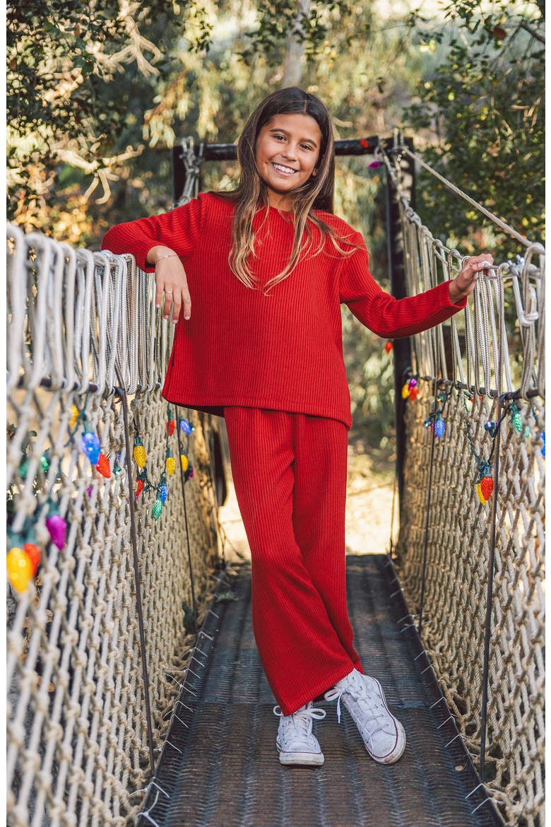 Woodland Sweater & Pants Set, Alternate, color, RED VELVET