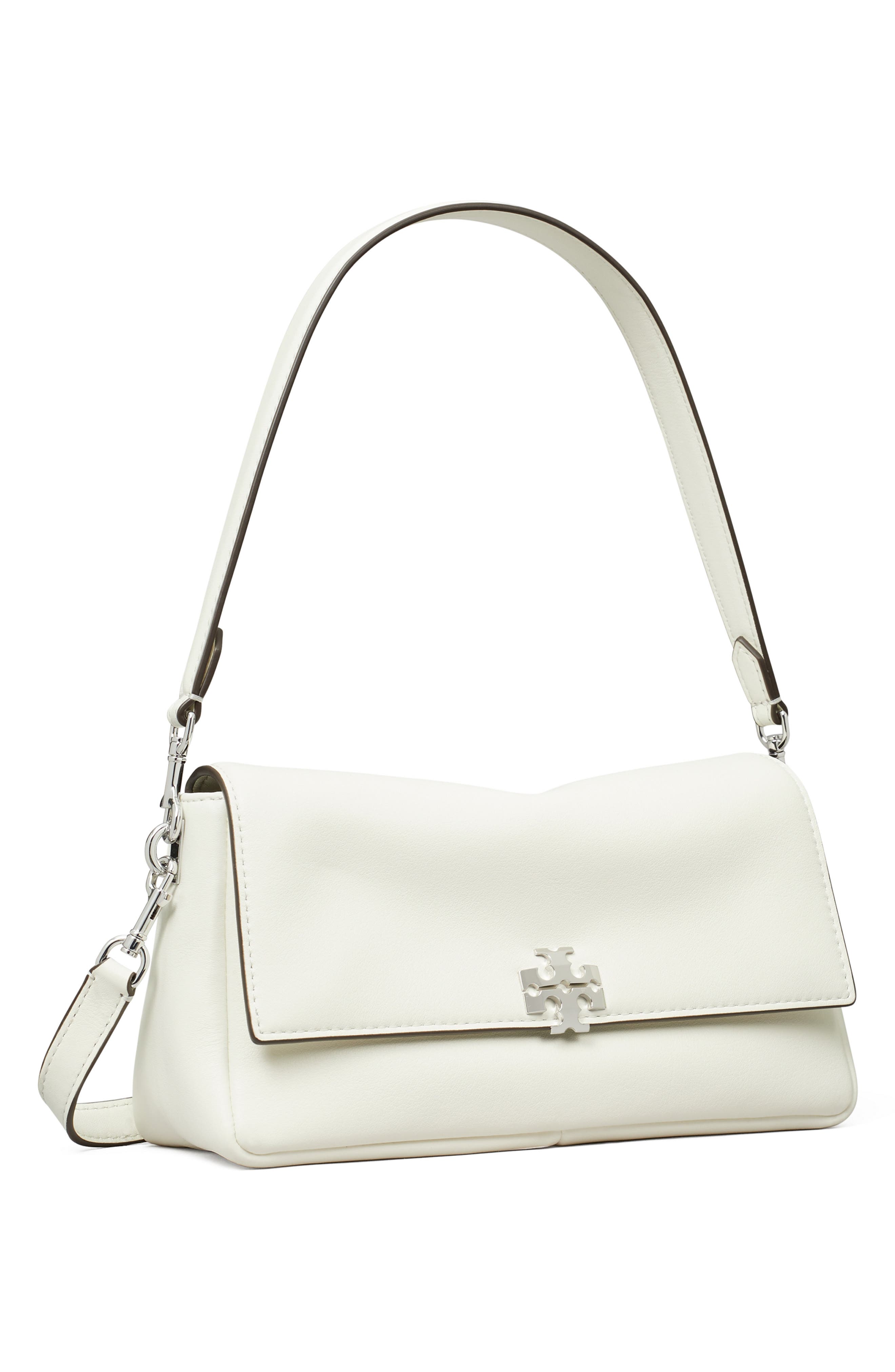 Small Charlie Leather Shoulder Bag, Alternate, color, BIANCO