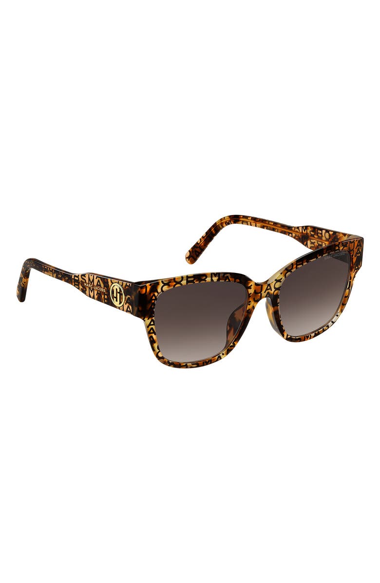 Marc Jacobs 54mm Gradient Rectangular Sunglasses, Alternate, color, Pattern Havana