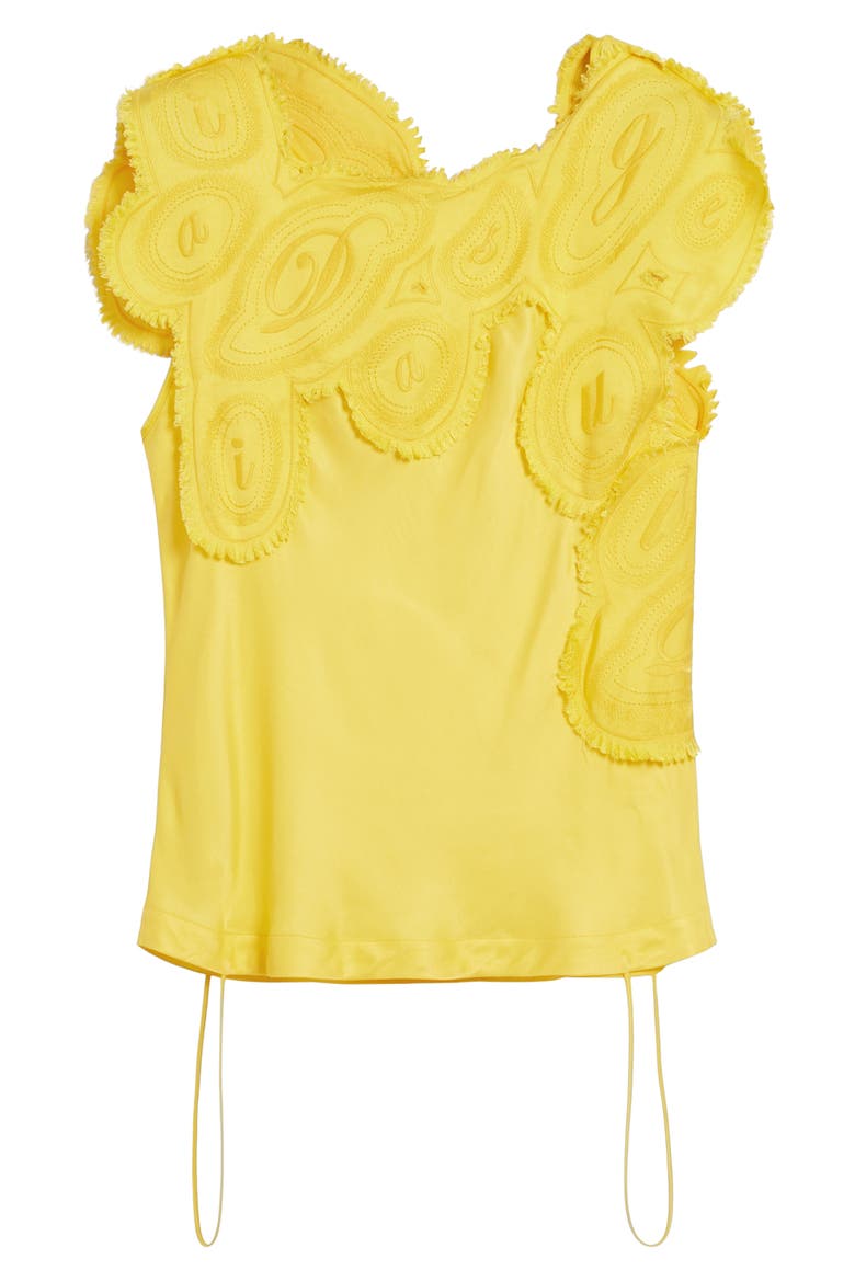 Raw Edge Cap Sleeve Top, Alternate, color, YELLOW