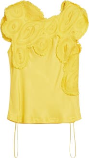 Desigual Raw Edge Cap Sleeve Top