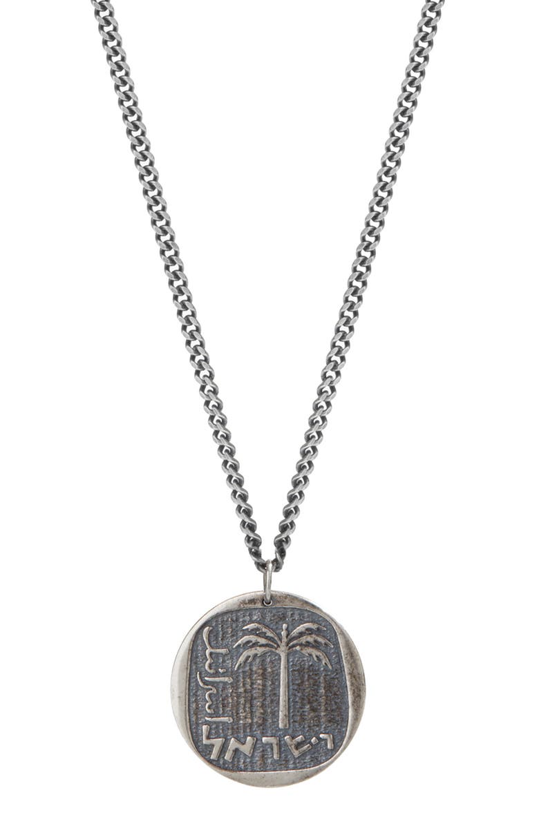 ED JACOBS NYC Israeli Palm Tree Pendant Necklace, Main, color, Silver