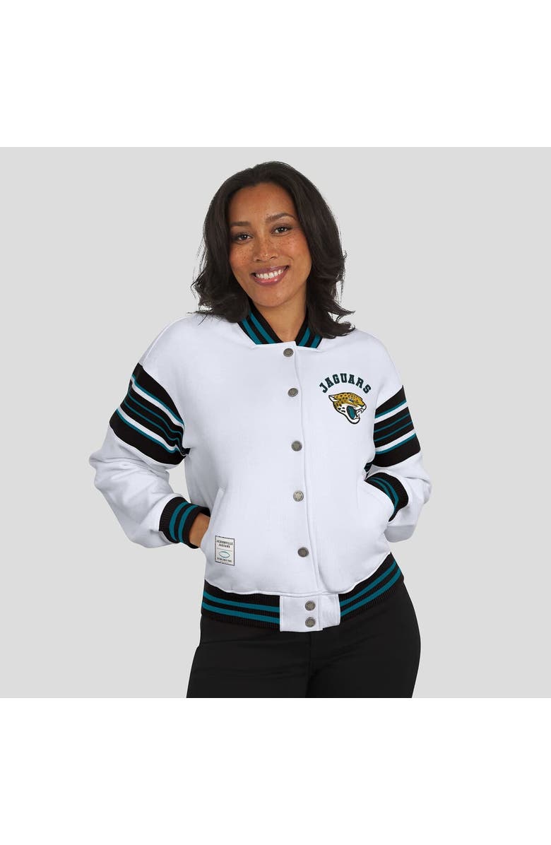 WEAR by Erin Andrews Women's WEAR by Erin Andrews White Jacksonville Jaguars Full-Snap Fleece Sweatshirt Jacket, Alternate, color, 