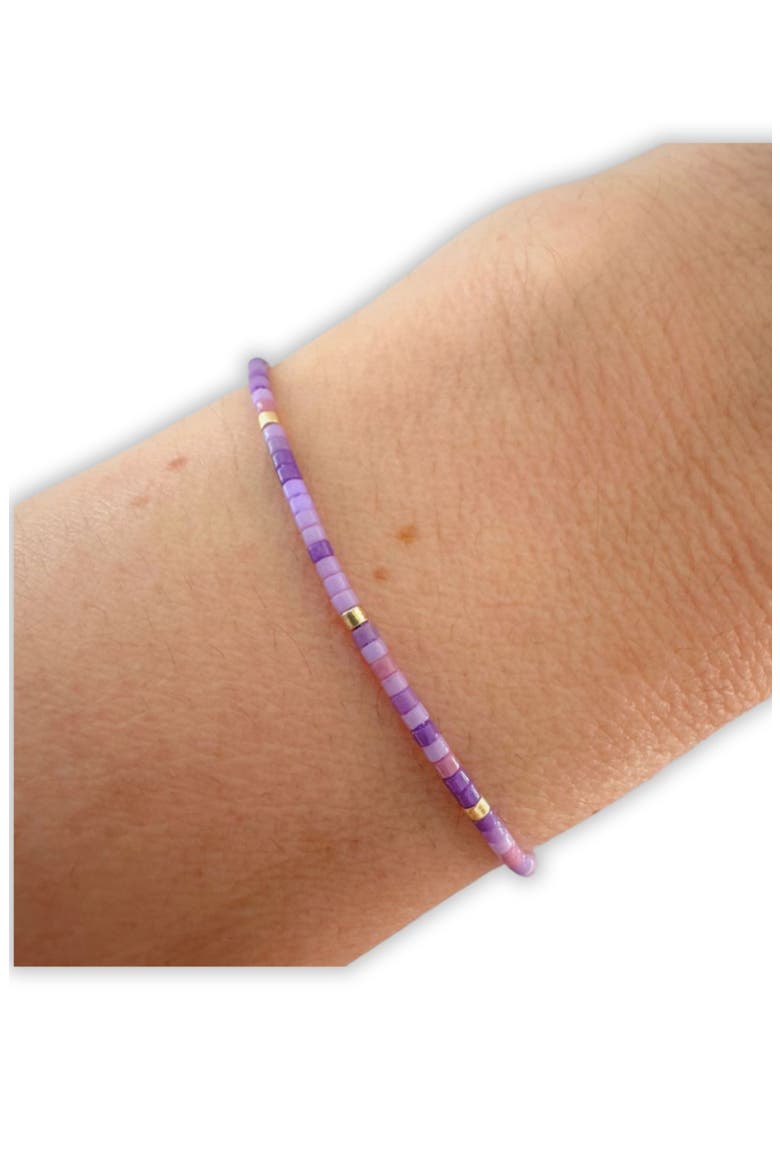 Beaded Friendship Bracelet, Alternate, color, Purple