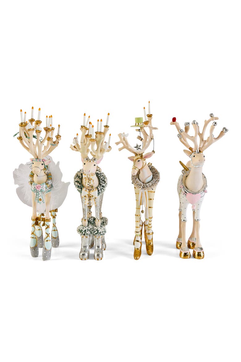 Patience Brewster Moonbeam Reindeer Ornaments, Main, color, MULTI
