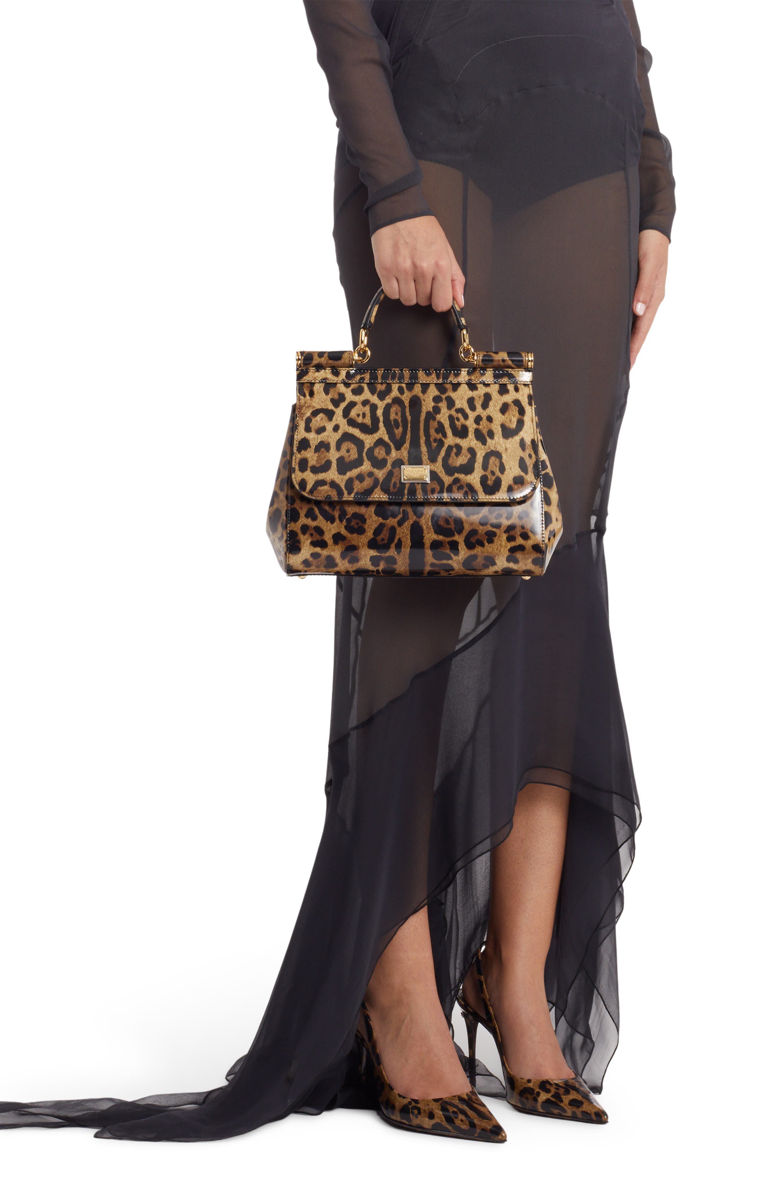 Dolce&Gabbana Kim Sicily Leopard Print Handbag, Alternate, color, 