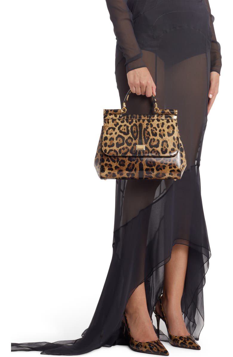 Dolce&Gabbana Kim Sicily Leopard Print Handbag, Alternate, color, Leo Print Calf Hair