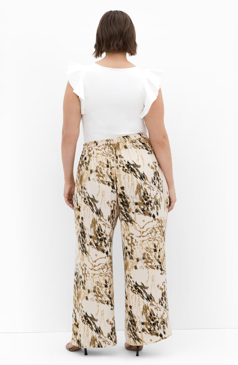 City Chic Daphne Ruffle Sleeve Bodysuit, Alternate, color, Cream