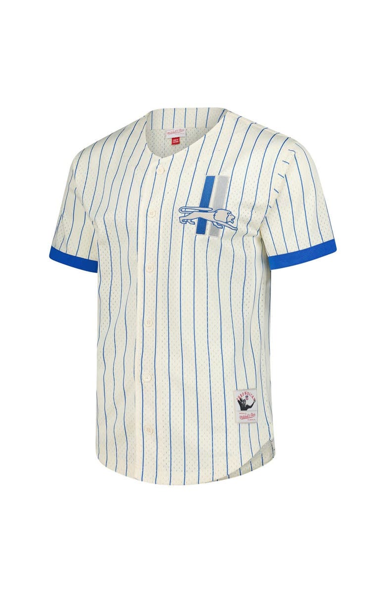 Mitchell & Ness Men's Mitchell & Ness  Cream Detroit Lions Final Seconds Vintage Logo Mesh Button-Up Shirt, Alternate, color, Cream