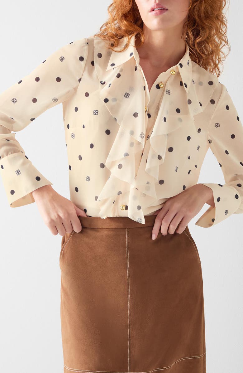 LK Bennett Hester Print Georgette Shirt, Alternate, color, 