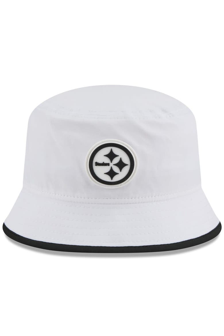 Men's New Era  White Pittsburgh Steelers 2025 NFL Training Camp Stretch Bucket Hat, Alternate, color, White