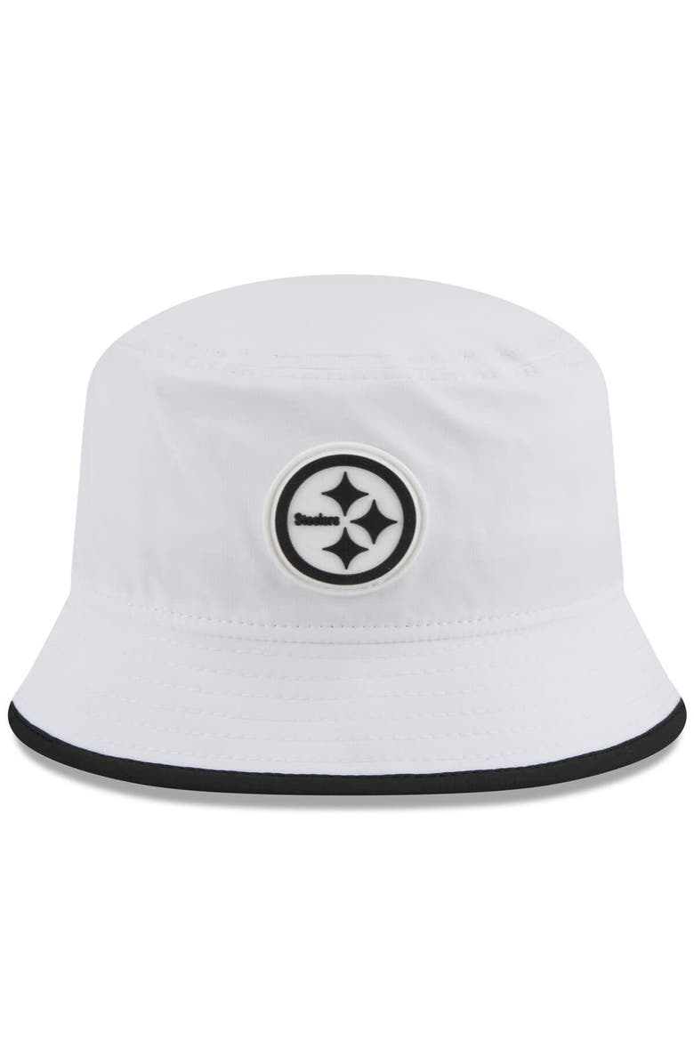 New Era Men's New Era White Pittsburgh Steelers 2025 NFL Training Camp Stretch Bucket Hat, Alternate, color, White