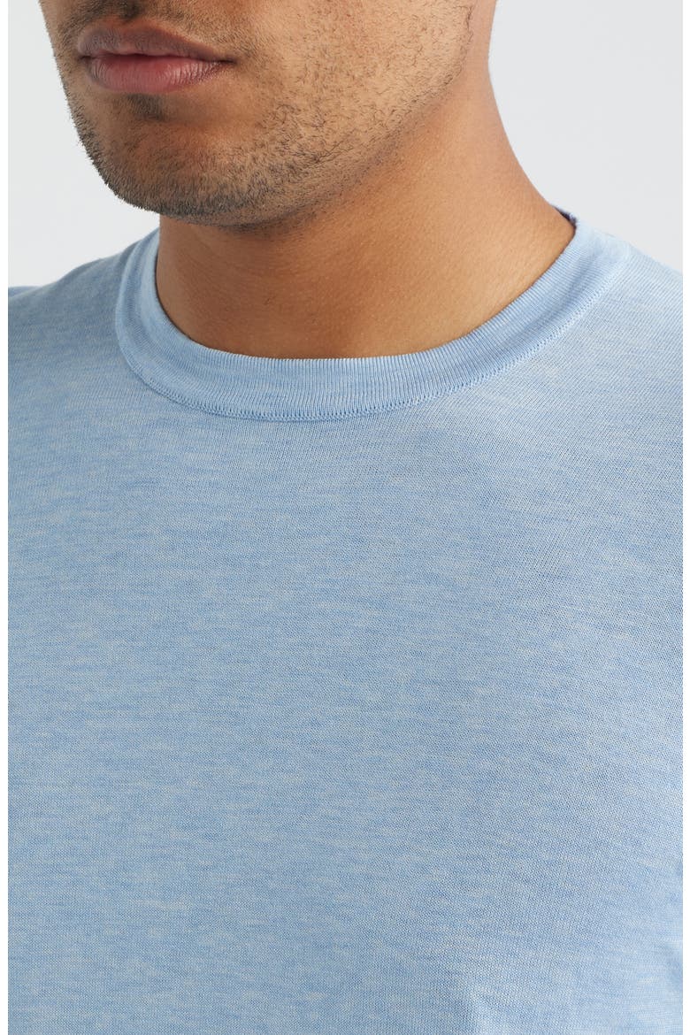Wellington Cotton & Silk Crewneck T-Shirt, Alternate, color, LIGHT BLUE