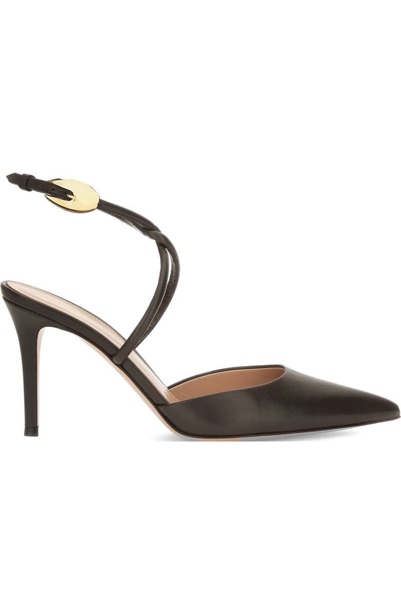 Gianvito Rossi Jungle Mamba Sling Ankle Pump, Alternate, color, Brown Lamb Leather
