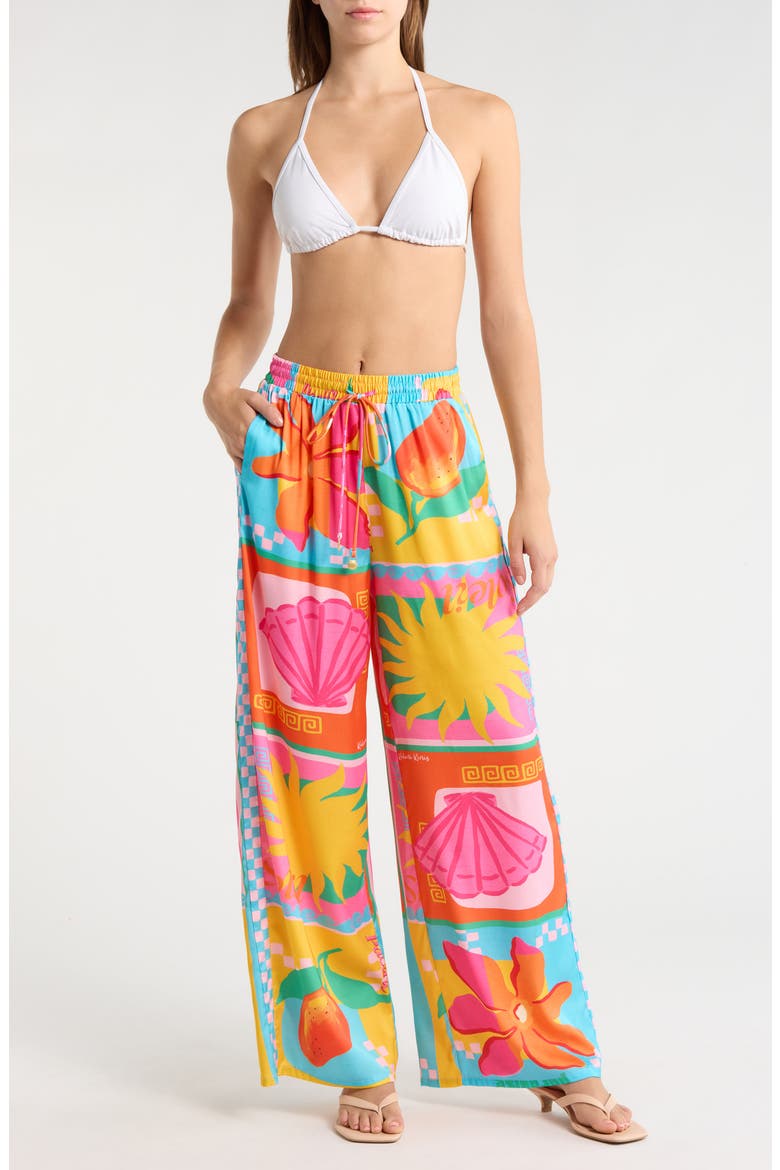 Drawstring Cover-Up Resort Pants, Main, color, SUNKISSED COAST