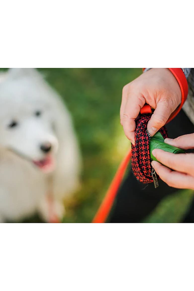 Proper Pup Poop Bag Dispenser, Houndstooth Red, Clipon, 15 Bags, Alternate, color, Multicolored