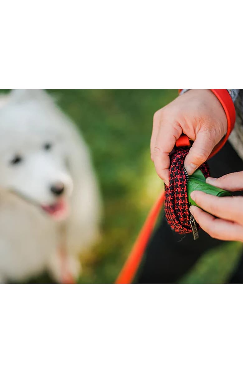 P.L.A.Y. Proper Pup Poop Bag Dispenser, Houndstooth Red, Clipon, 15 Bags, Alternate, color, Multicolored