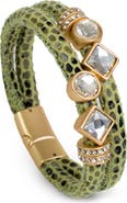 SAACHI Crystal Faux Leather Bracelet