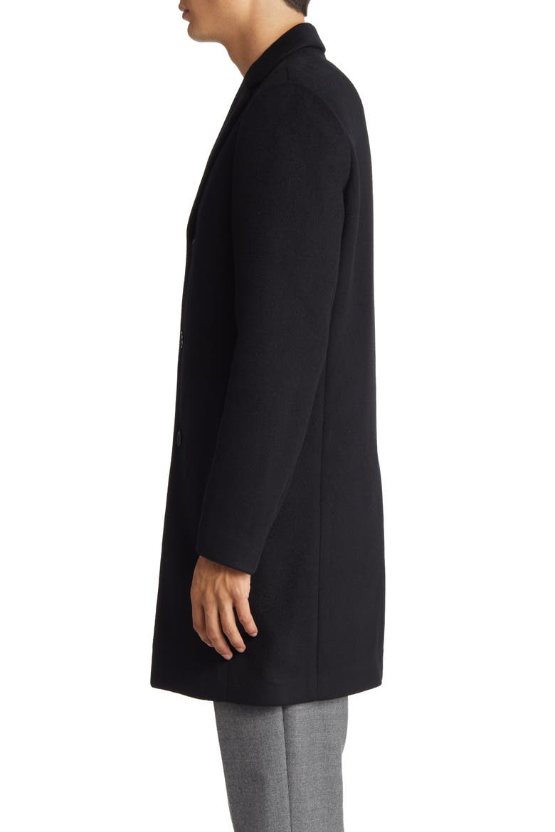 Gable Wool Blend Overcoat, Alternate, color, BLACK