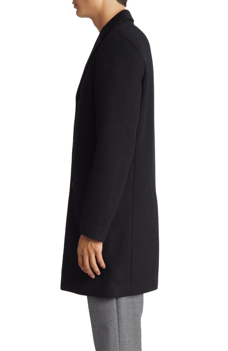 Reiss Gable Wool Blend Overcoat, Alternate, color, Black