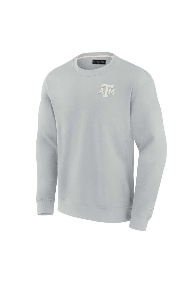 Unisex Fanatics Signature Gray Texas A&M Aggies Super Soft Pullover Crew Sweatshirt, Alternate, color, Gray