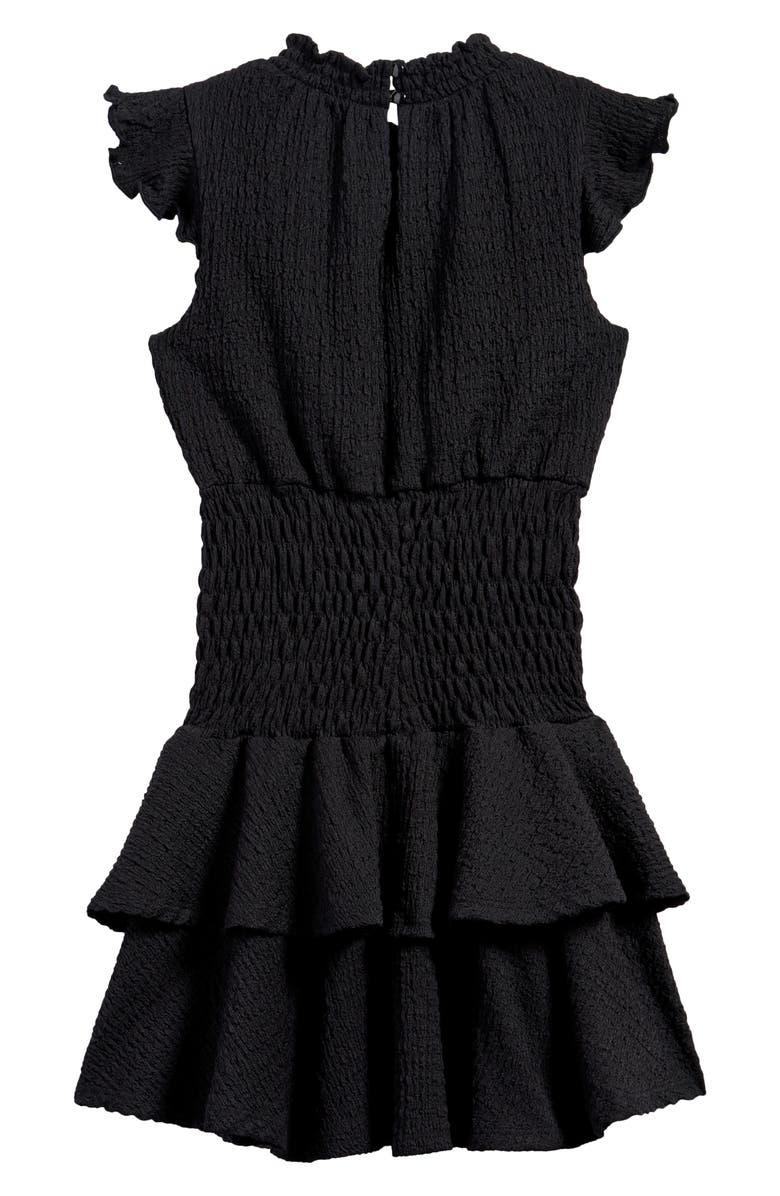Ava & Yelly Kids' Smocked Knit Party Dress, Alternate, color, Black